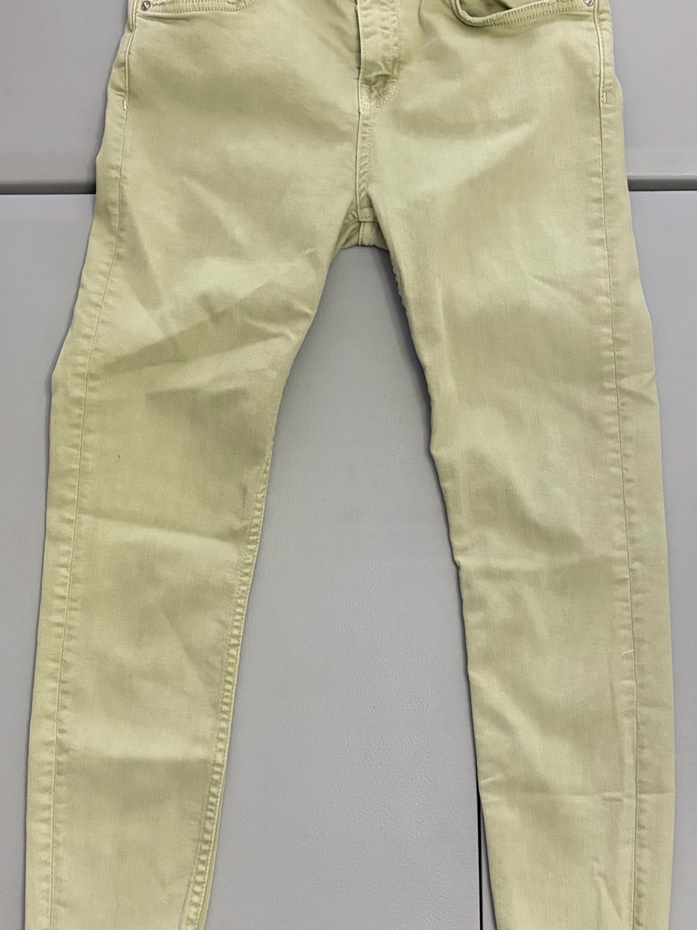 Zara Woman Light Olive Green Skinny Jeans